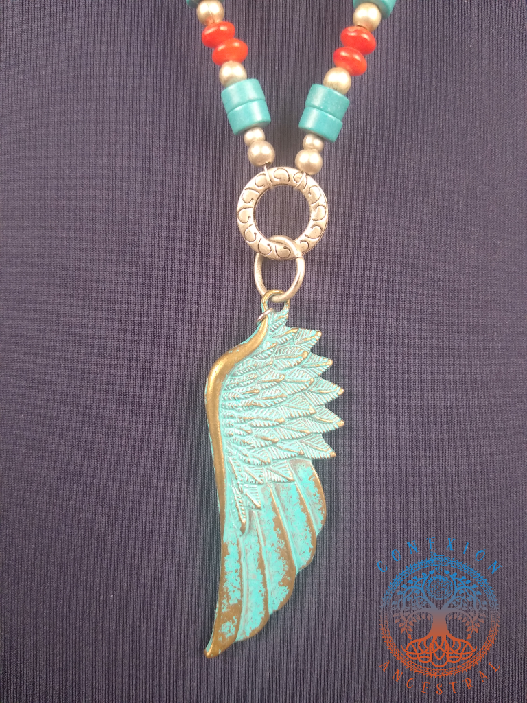 Collar Turquesa, Coral y Alita - Imagen 2